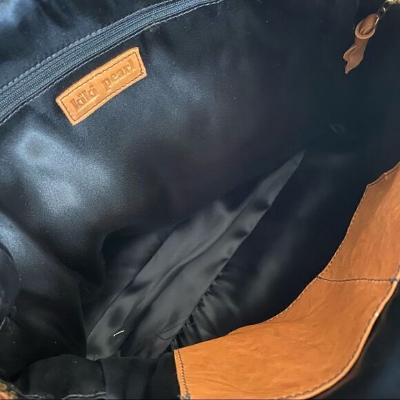 KIKI PEARL Brown & Black Leather and Cowhide Handbag - Picture 8 of 8